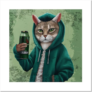 Cat celebrate the St Patrick Day Posters and Art